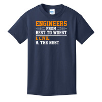 Womens Engineers Best To Worst Civil Engineer Dad V Neck T Shirt Basic Youth T-shirt | Artistshot