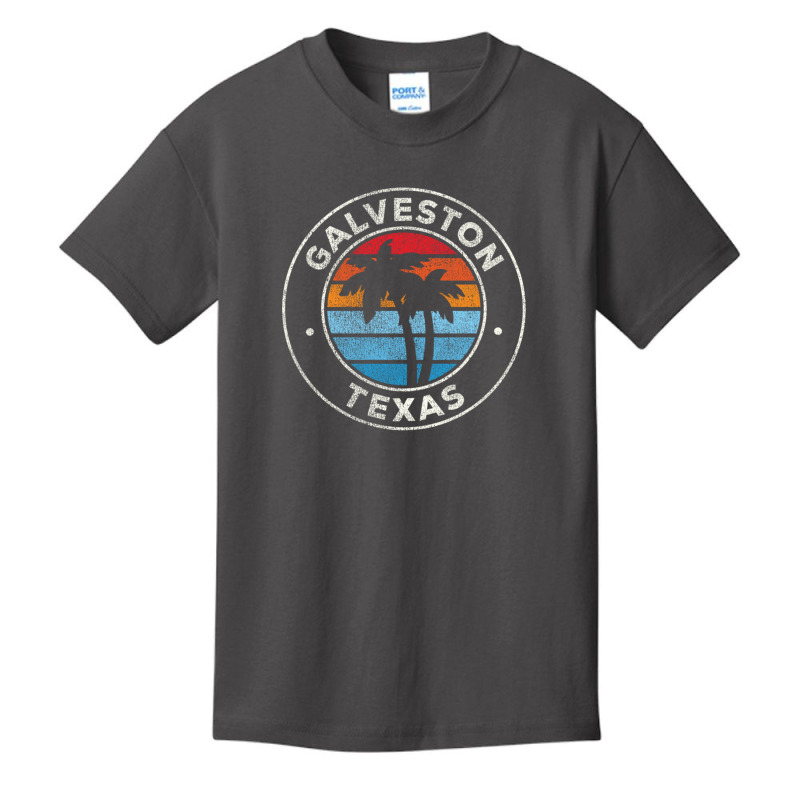 Galveston Texas Tx Vintage Graphic Retro 70s Long Sleeve T Shirt Basic Youth T-shirt by cm-arts | Artistshot