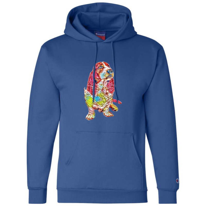 An Upset Basset Hound Dog Wit Champion Hoodie | Artistshot