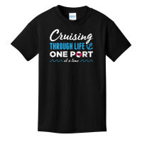 Womens Cruising Through Life One Port At A Time Cruise Vacation V Neck Basic Youth T-shirt | Artistshot