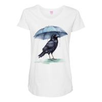 Raven Playing In The Rain With An Umbrella Novelty Maternity Scoop Neck T-shirt | Artistshot