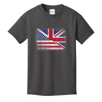 British American Flag T Shirt Great Britain Union Jack . Basic Youth T-shirt | Artistshot