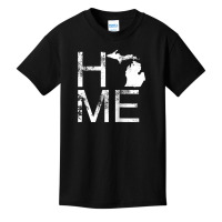 Vintage Michigan Home Mi State Map Love Wolverine State Raglan Basebal Basic Youth T-shirt | Artistshot