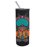 The Character With Japanese Samurai Helmet Armor Skinny Tumbler | Artistshot