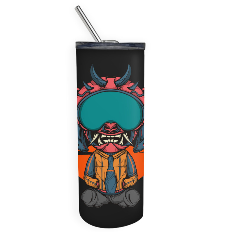 The Character With Japanese Samurai Helmet Armor Skinny Tumbler | Artistshot