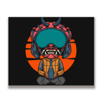 The Character With Japanese Samurai Helmet Armor Metal Print Horizontal | Artistshot