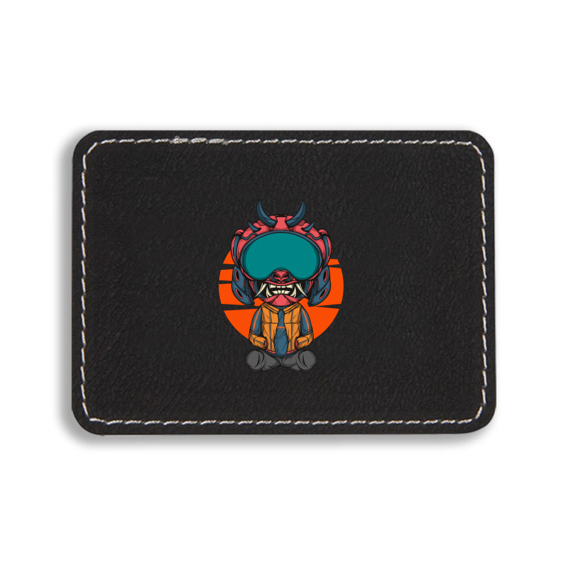 The Character With Japanese Samurai Helmet Armor Rectangle  Leatherette Patch | Artistshot