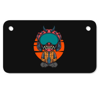 The Character With Japanese Samurai Helmet Armor Motorcycle License Plate | Artistshot