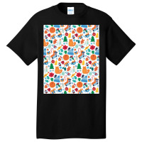 Cozy-winter-cartoon-seamless-pattern---winter-christmas- Basic T-shirt | Artistshot