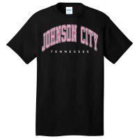 Johnson City Tennessee Tn Varsity Style Pink Text Premium T Shirt Basic T-shirt | Artistshot