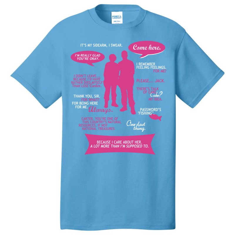 Stargate Sg1  Sam Amp Jack Quotes (pinkwhite Design) Fitted Basic T-shirt by cm-arts | Artistshot