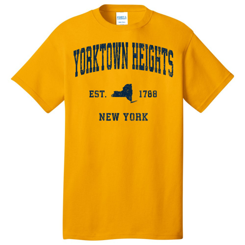 Yorktown Heights New York Ny Vintage Athletic Navy Sports De T Shirt Basic T-shirt by alishia3asa | Artistshot