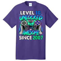 Vintage 16 Year Old Birthday Unlocked Awesome Since 2007 T Shirt Basic T-shirt | Artistshot