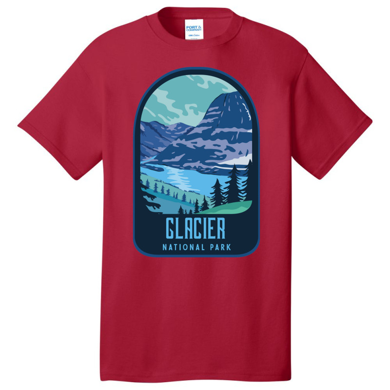 Glacier National Park Retro Basic T-shirt by BILLYJOHNSON | Artistshot