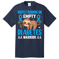 Funny Lazy Sloth Mostly Running On Empty Diabetes Warrior T Shirt Basic T-shirt | Artistshot