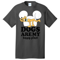 Funny Pluto Dogs Are My Happy Place Basic T-shirt | Artistshot