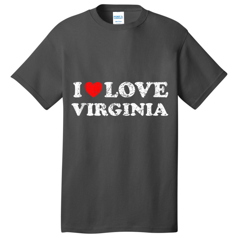 Distressed Grunge Worn Out Style I Love Virginia Tank Top Basic T-shirt | Artistshot