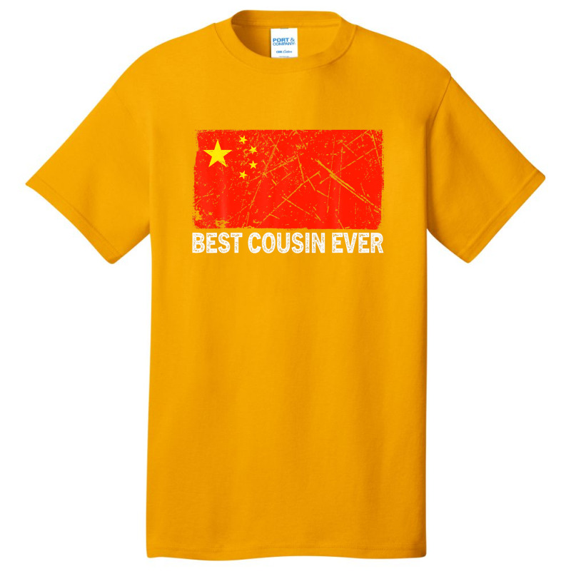 Retro Best Cousin Ever China Flag Distressed Father's Day Basic T-shirt | Artistshot