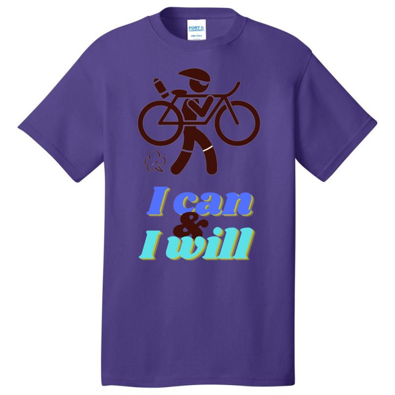 Funny Triathlon  Ironman I Can Amp I Will Basic T-shirt by cm-arts | Artistshot