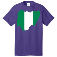 Flag Map Of Nigeria Basic T-shirt | Artistshot