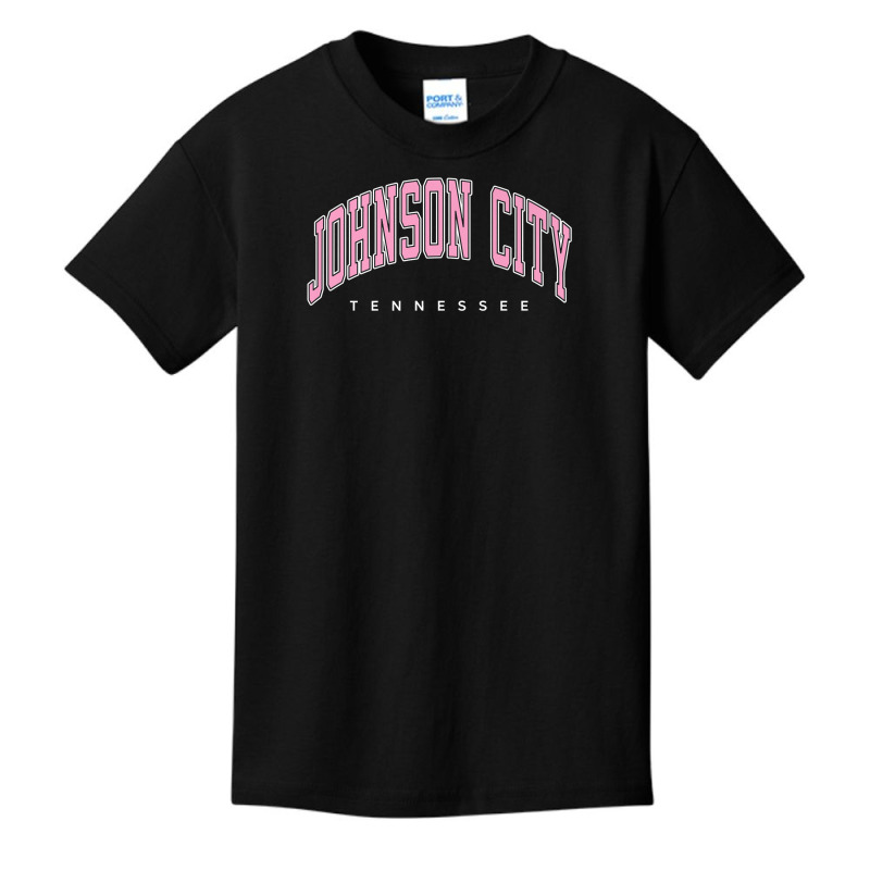 Johnson City Tennessee Tn Varsity Style Pink Text Premium T Shirt Basic Youth T-shirt by cm-arts | Artistshot