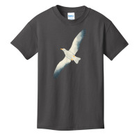 Flying Seagull Seabird Bird Wings Wide Open Cool White Bird T Shirt Basic Youth T-shirt | Artistshot