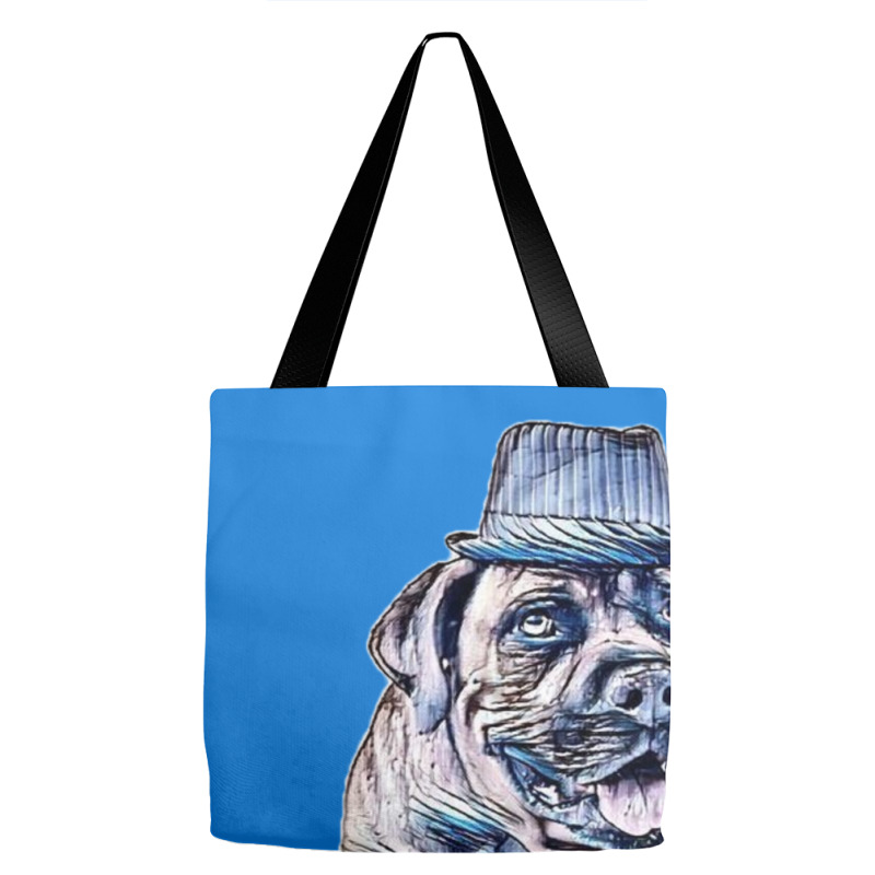 A Happy Mastiffdog Wearing A Tote Bags | Artistshot