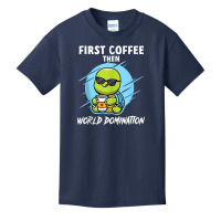 First Coffee Then World Dominations Tortoise Land Turtles Tank Top Basic Youth T-shirt | Artistshot