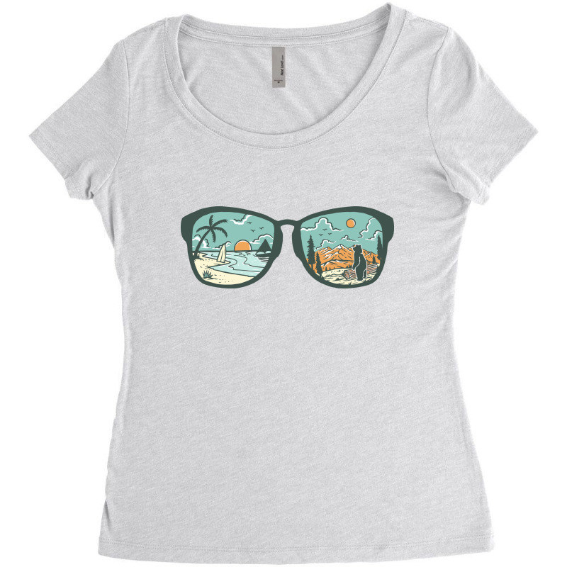 Paradise Glasses Women's Triblend Scoop T-shirt by Mangustudio | Artistshot