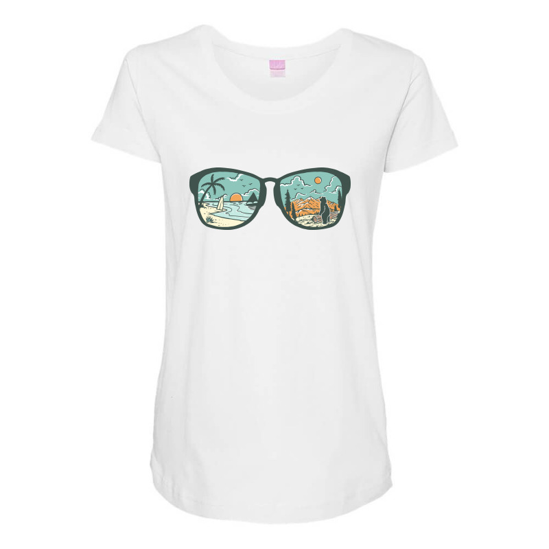 Paradise Glasses Maternity Scoop Neck T-shirt by Mangustudio | Artistshot