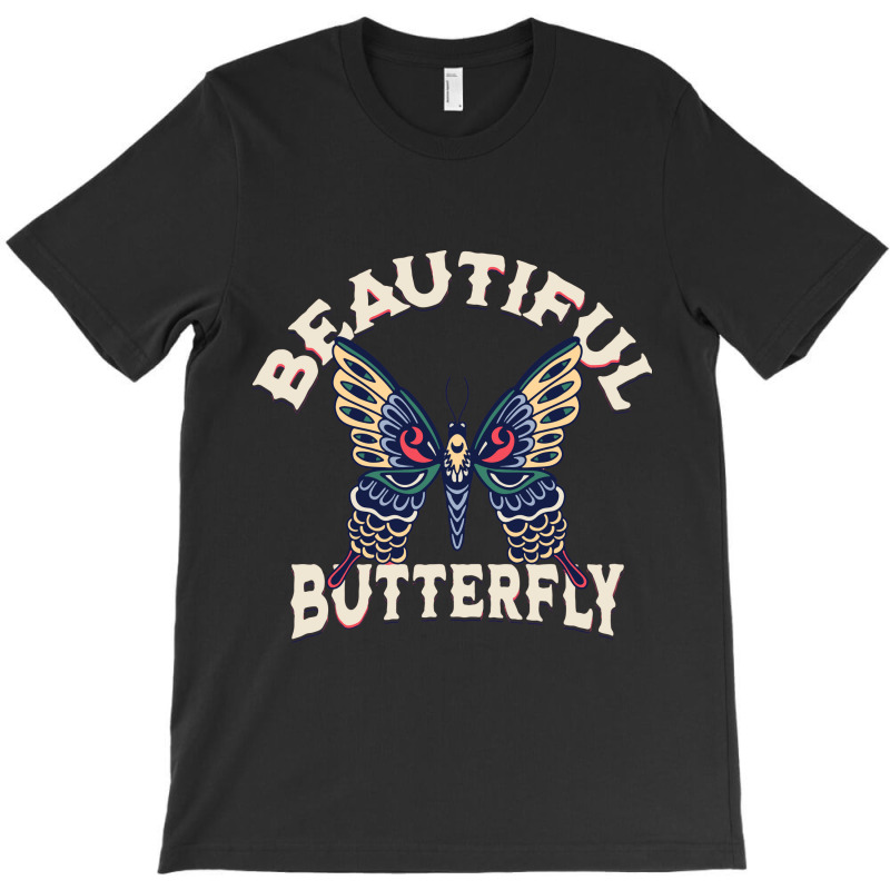 Beautiful Butterfly Retro Vector Art Illustration T-shirt | Artistshot