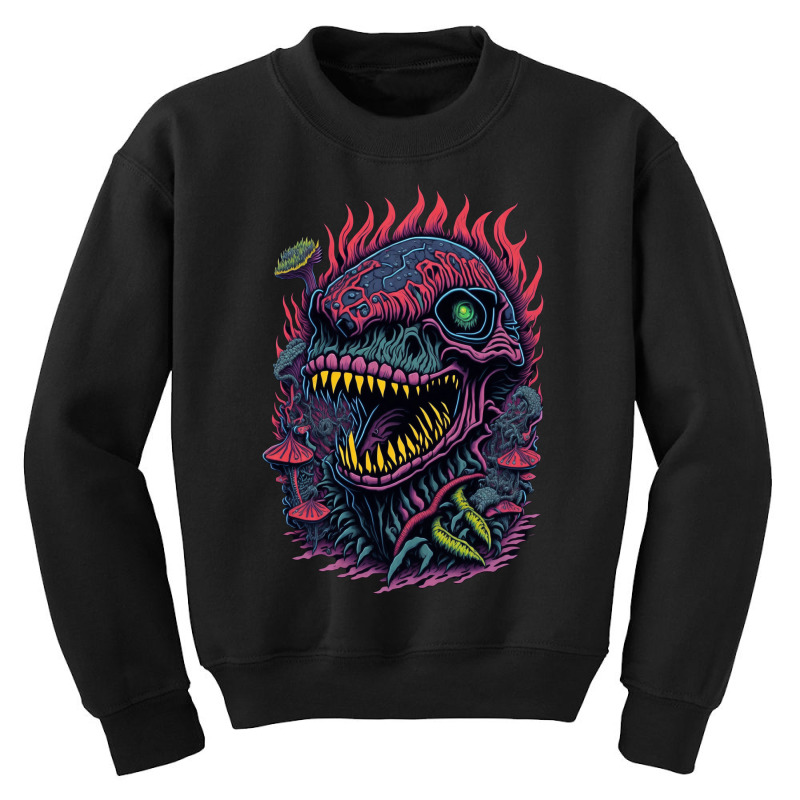 Dinosaur Skull Cyberpunk Youth Sweatshirt | Artistshot