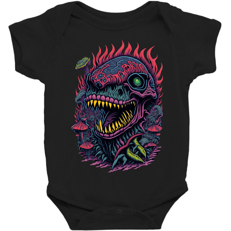 Dinosaur Skull Cyberpunk Baby Bodysuit | Artistshot