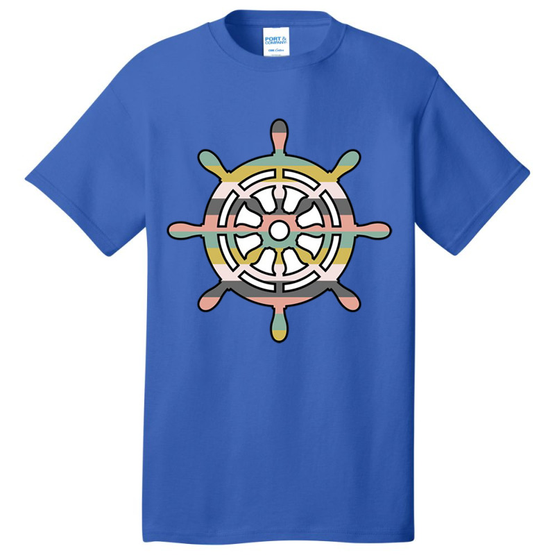 Ship Wheel Green Striped Basic T-shirt | Artistshot