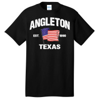 Angleton Texas Tx Usa Stars & Stripes Vintage Style Basic T-shirt | Artistshot