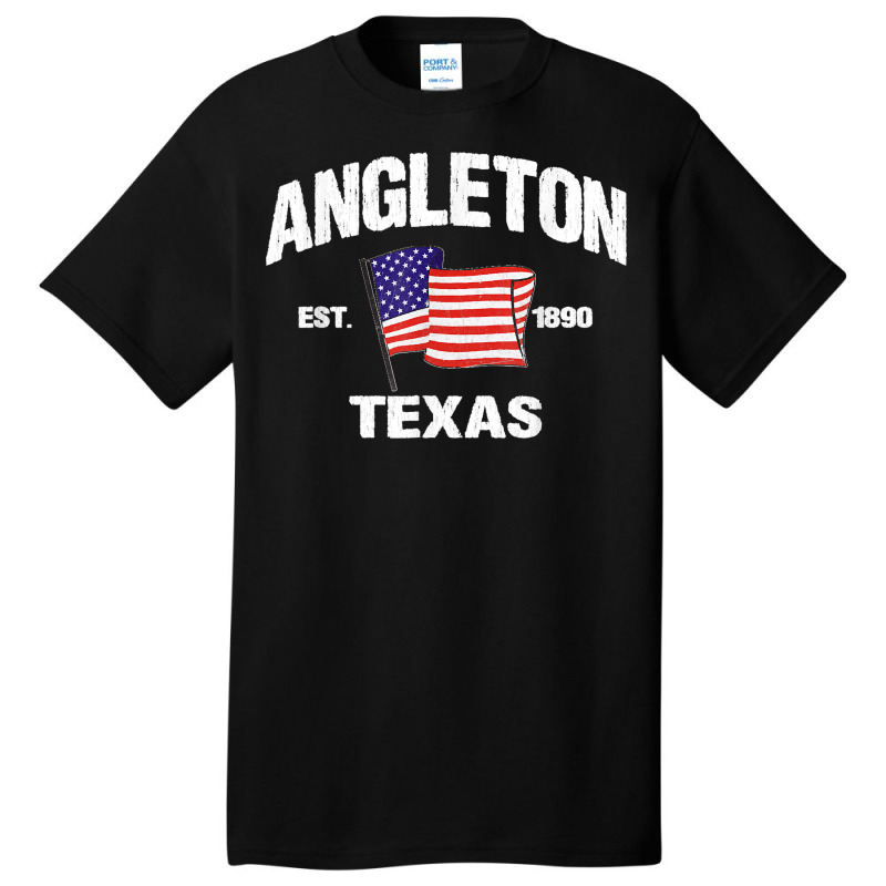 Angleton Texas Tx Usa Stars & Stripes Vintage Style Basic T-shirt by StaceyLeeAnnHernandez | Artistshot