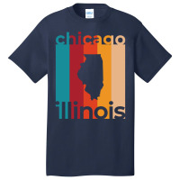 Chicago Illinois Retro Basic T-shirt | Artistshot