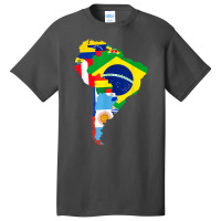 Latin South America Continent Map Flags Basic T-shirt | Artistshot