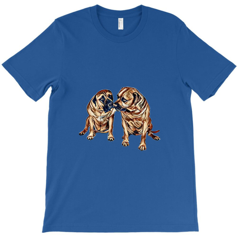 Two Mastiff Dogs Sitting Agai T-shirt | Artistshot