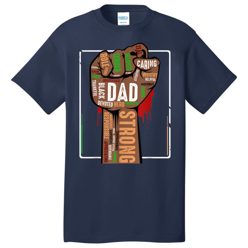 Mens Black Dad African American Melanin Pride Black History Month Basic T-shirt | Artistshot