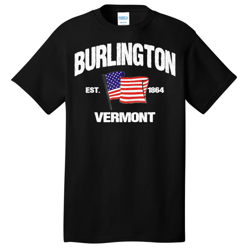 Burlington Vermont Vt Usa Stars & Stripes Vintage Style Premium Basic T-shirt | Artistshot