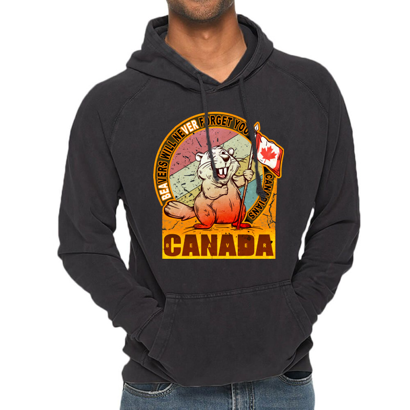 Beaver Canada Flag Vintage Hoodie by deepbox | Artistshot