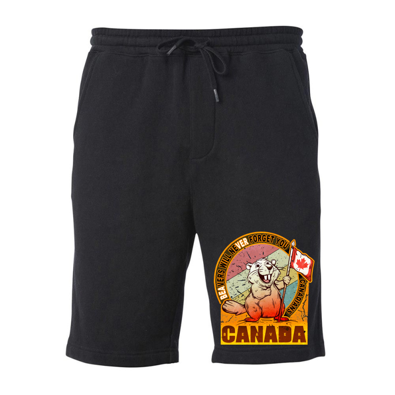 Beaver Canada Flag Fleece Short by deepbox | Artistshot