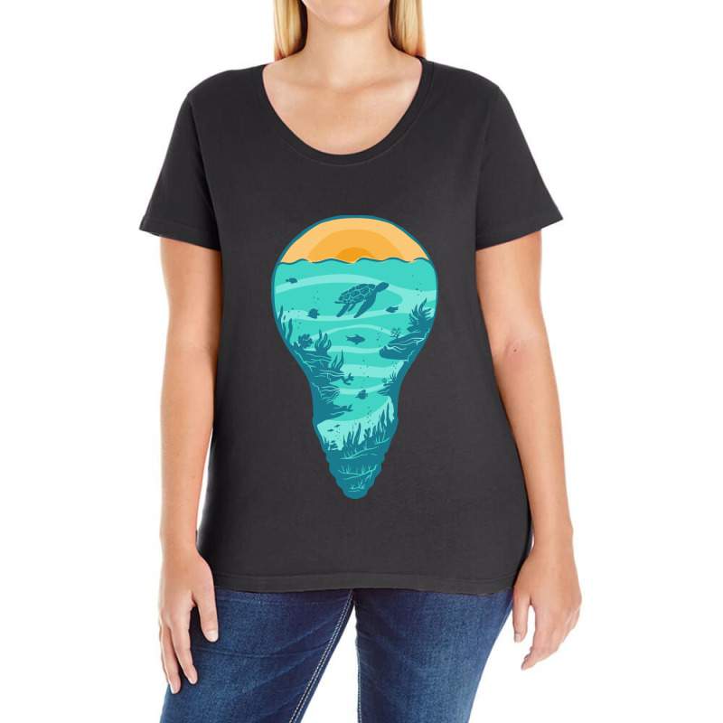 Underwater Light Ladies Curvy T-Shirt by Mangustudio | Artistshot