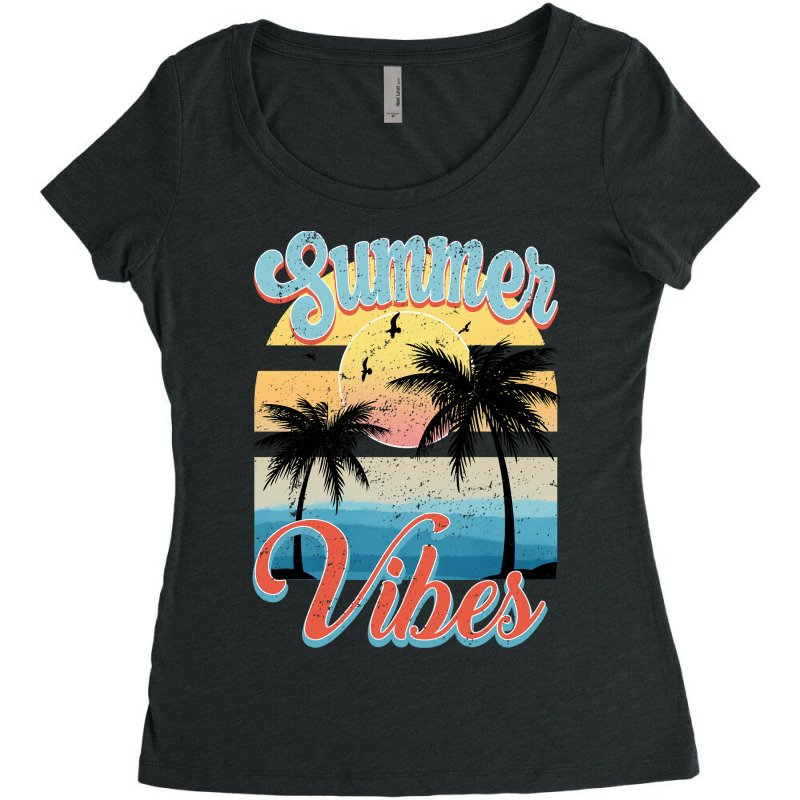 Summer Vibes Women's Triblend Scoop T-shirt by DonieRan | Artistshot