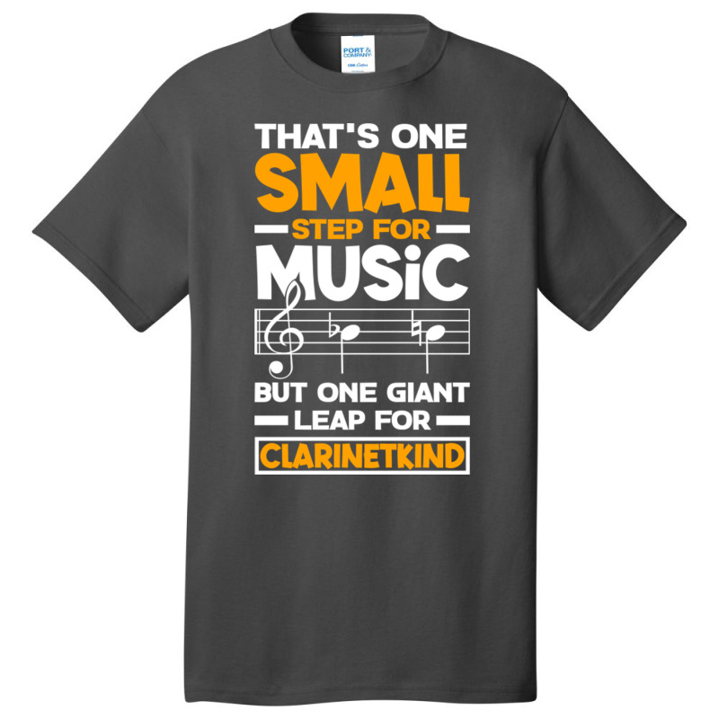 Bass Clarinet Clarinetist Clarinet Player One Small Step Pun Basic T-shirt by TresaHollen | Artistshot