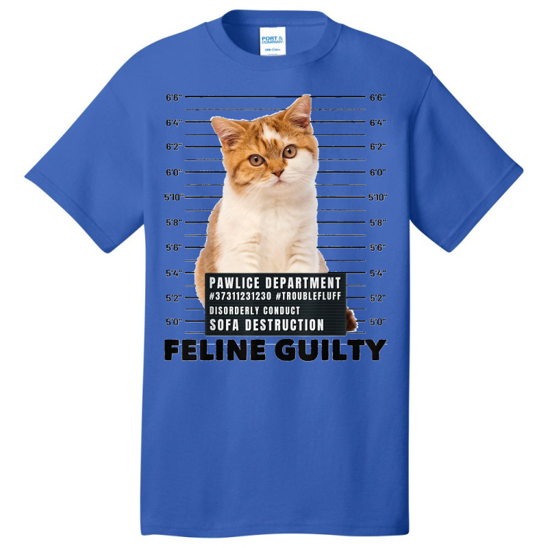 Funny Cat Feline Guilty Guilty Cat Pawlice Dept Mugshot Basic T-shirt | Artistshot