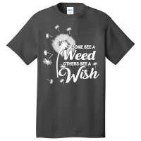 Dandelion Wishing Flower Quote For Gardener Herbalist Basic T-shirt | Artistshot