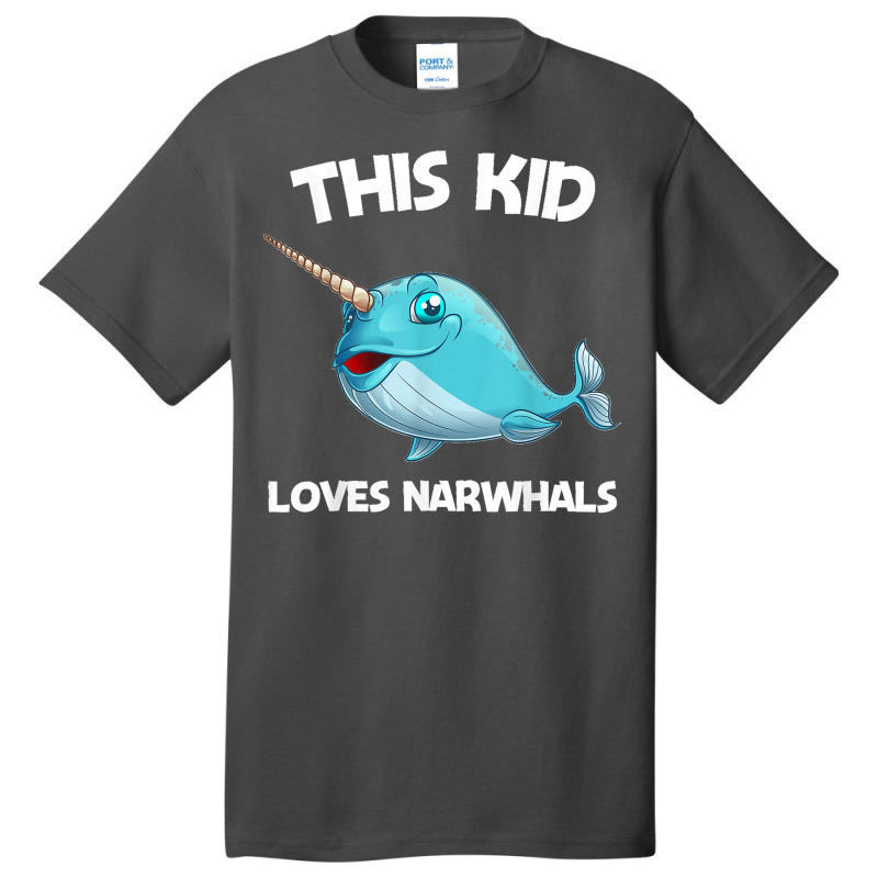 Funny Narwhal Gift For Kids Boys Girl Sea Whale Fish Animal Basic T-shirt | Artistshot