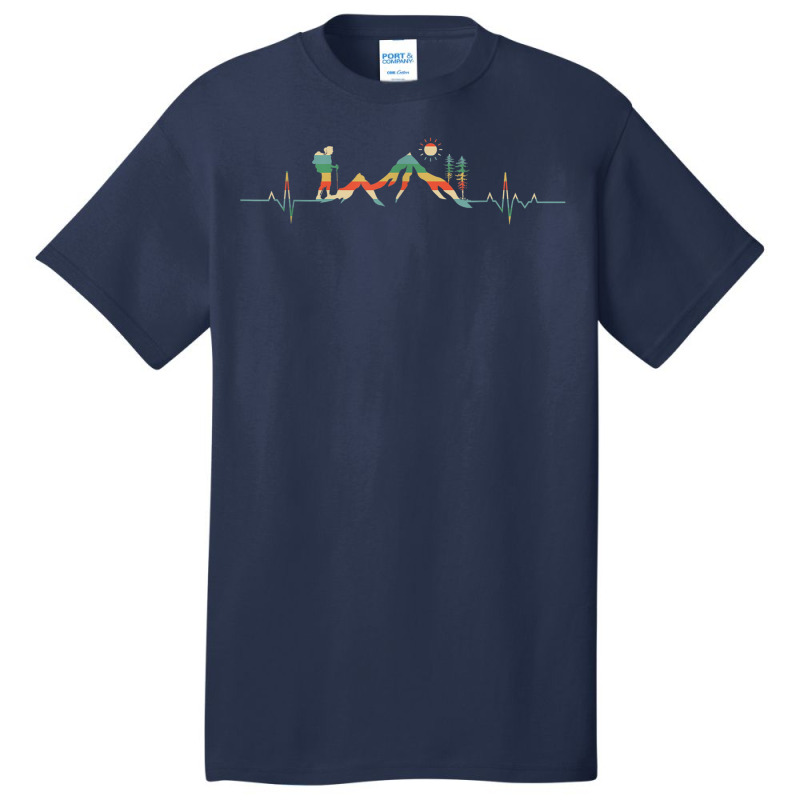 Hiking Mountains Alps Ecg Heartbeat Outdoor Bouldering Hiker Basic T-shirt | Artistshot